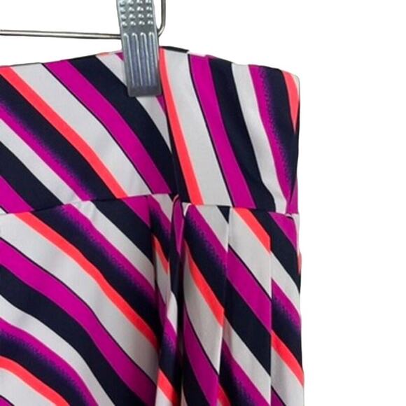 Tail Skort XL Fuchsia Orange Black Striped Side Pleat Skirt w/ Pockets - Picture 2 of 8